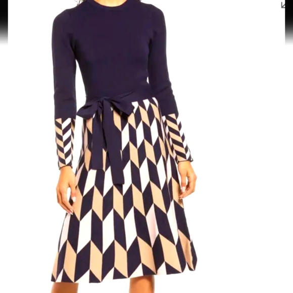 Eliza J Navy  Flare Minimalist  Sweater Dress ..Size XL - Picture 1 of 7